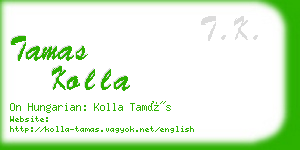 tamas kolla business card